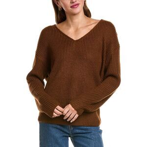 Jak Womens  V-Neck Sweater, Brown